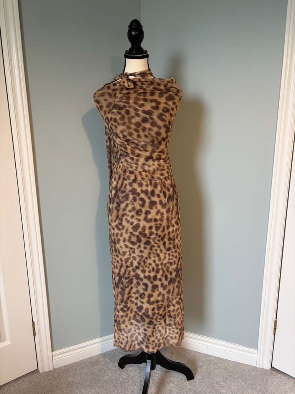🔥🆕🔥 Urban Way Leopard Print Mesh 2-Piece Set - Top & Skirt - Small